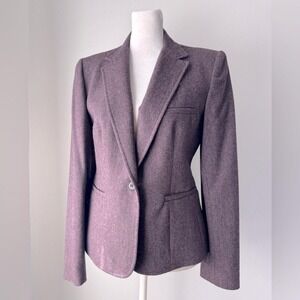 Vintage ‘80s Evan Picone Purple Wool Blend Single Breasted Blazer